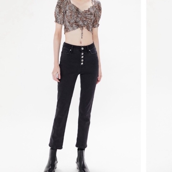 Urban Outfitters Black High Rise Button Fly Jeans - Picture 2 of 11